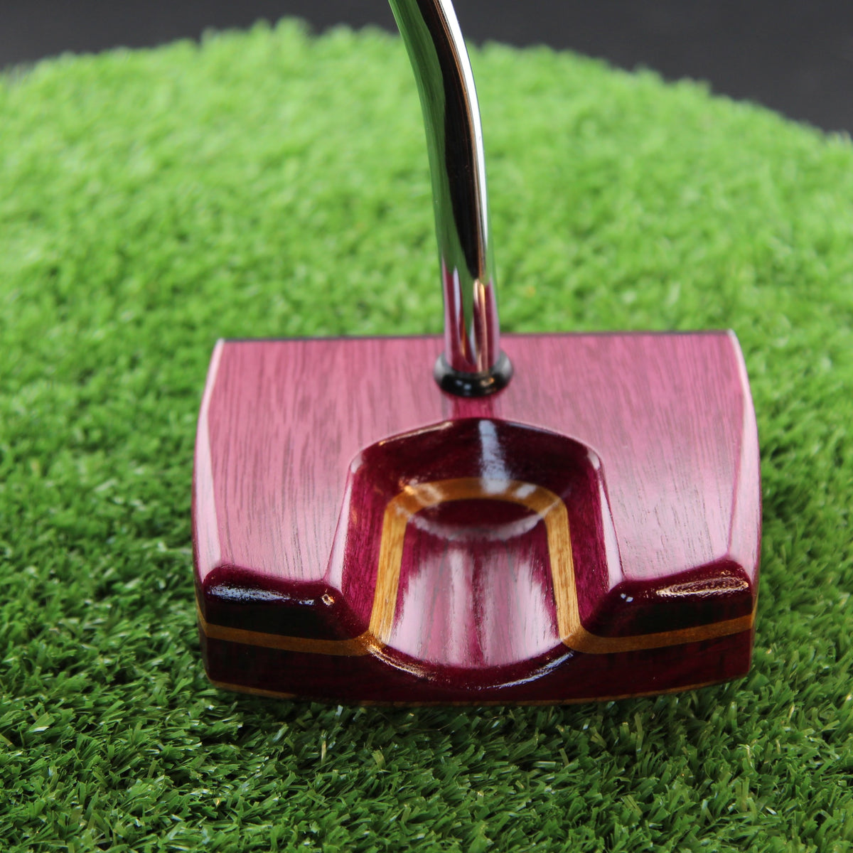 Purple Reign Putter Purpleheart and White Limba zero torque center shaft Woodrich Regal Putter