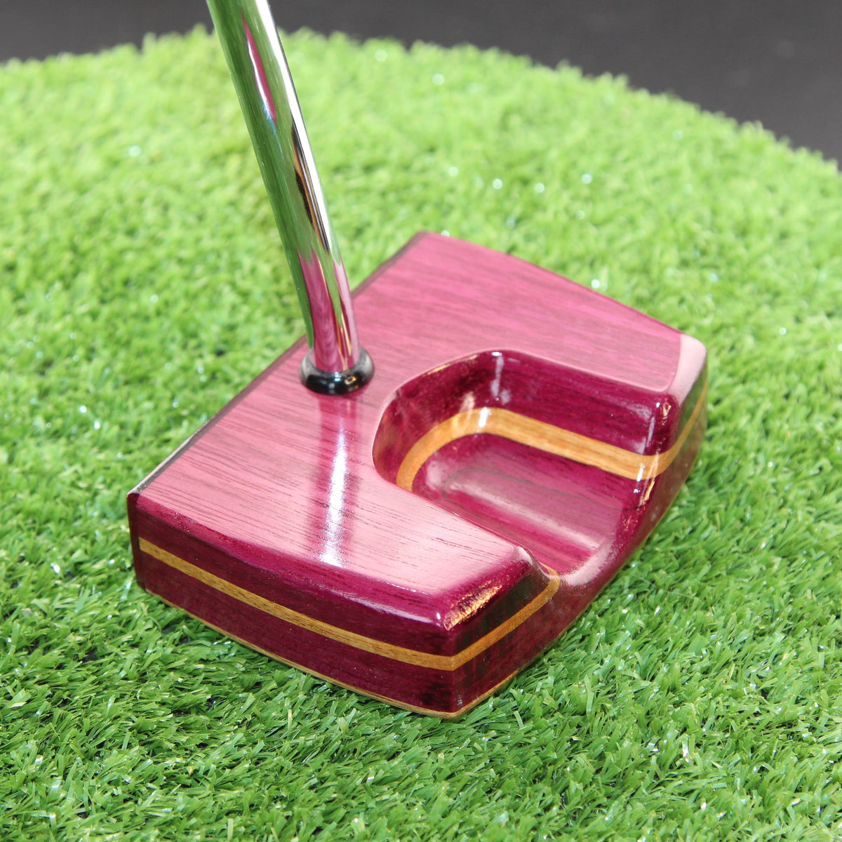 Purple Reign Putter Purpleheart and White Limba zero torque center shaft Woodrich Regal Putter