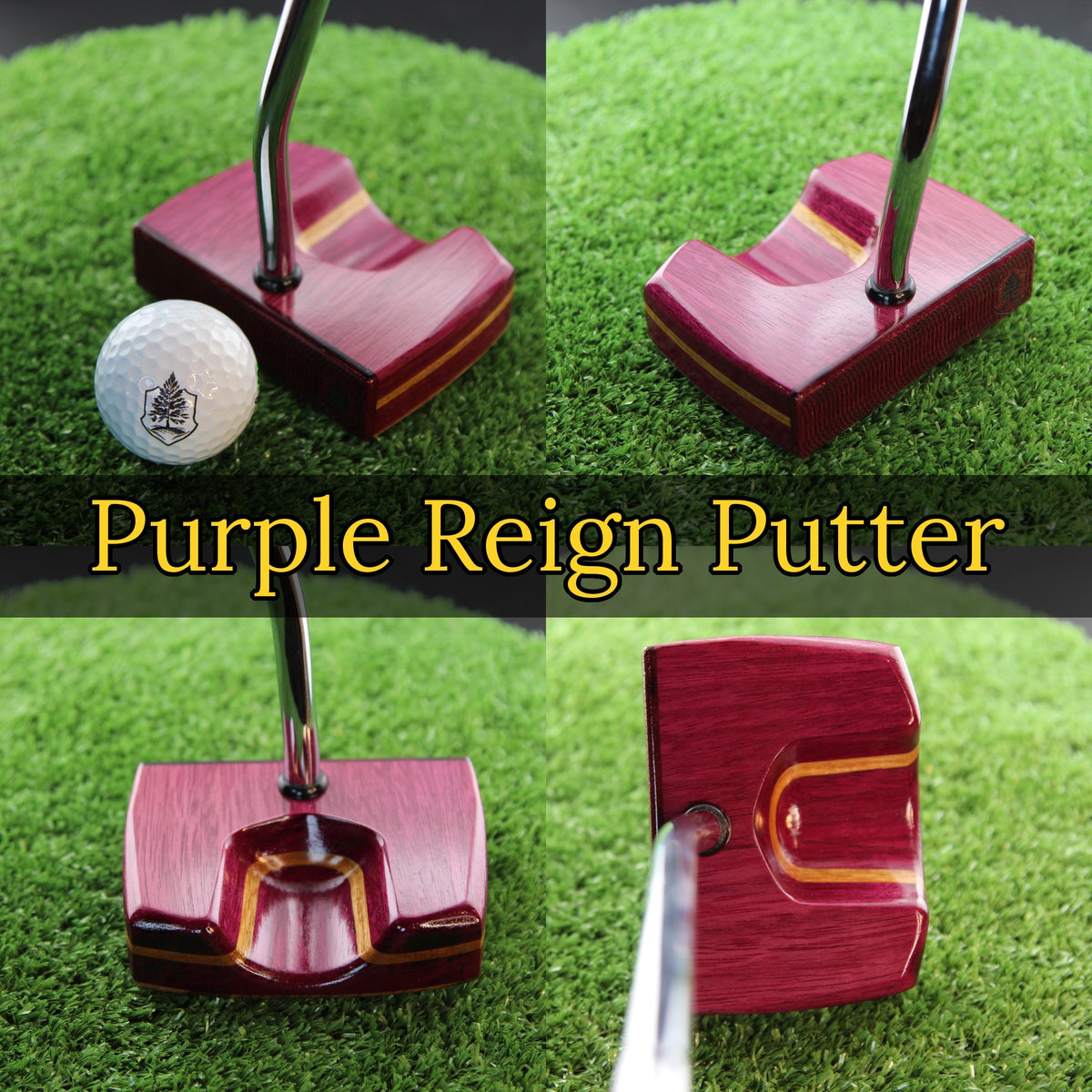 Purple Reign Putter Purpleheart and White Limba zero torque center shaft Woodrich Regal Putter
