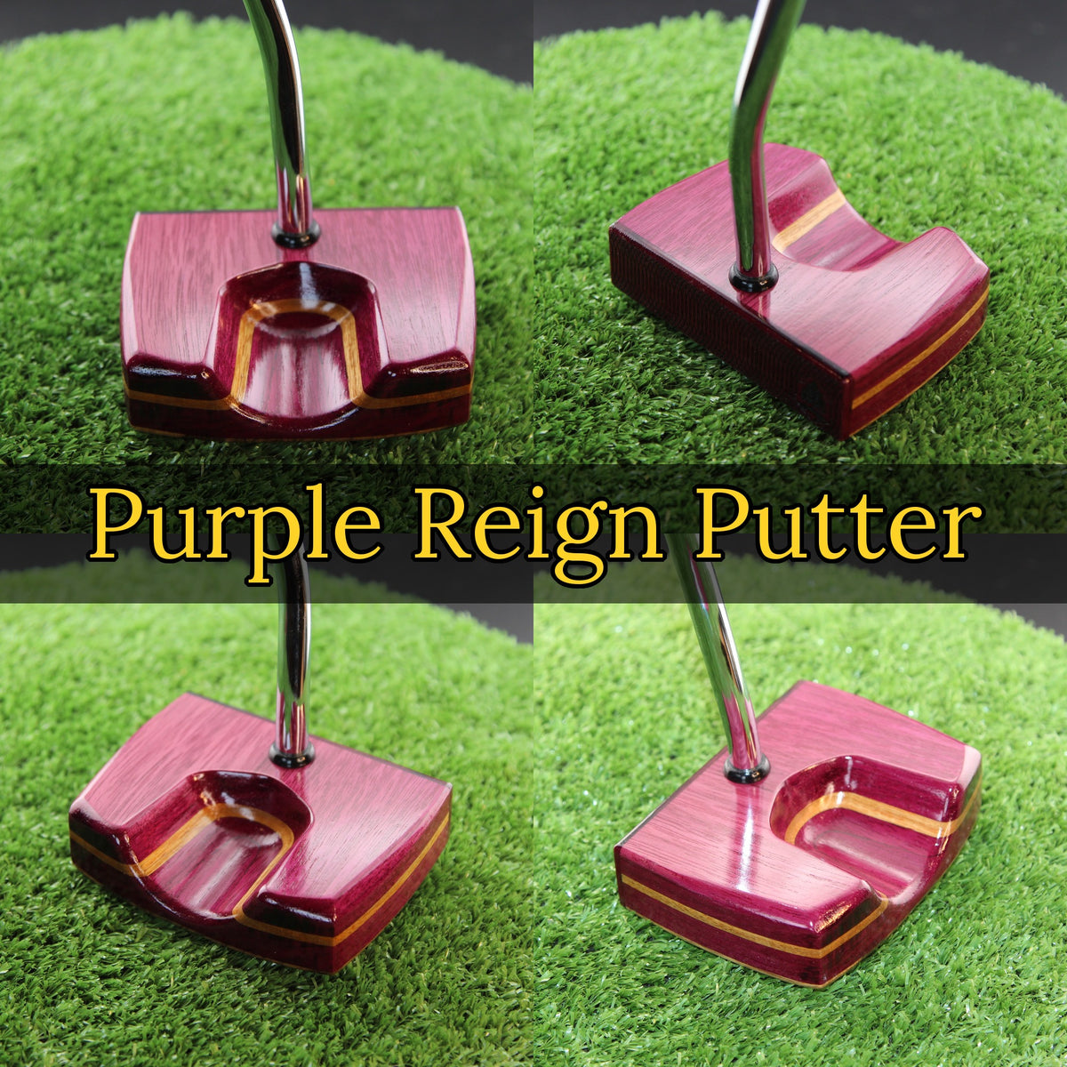 Purple Reign Putter Purpleheart and White Limba zero torque center shaft Woodrich Regal Putter