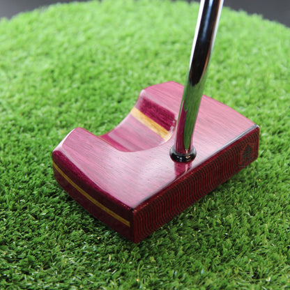 Purple Reign Putter Purpleheart and White Limba zero torque center shaft Woodrich Regal Putter