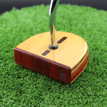 TimberTouch FATTY mallet wood putter with Yellowheart, Canarywood and Padauk center shaft zero torque