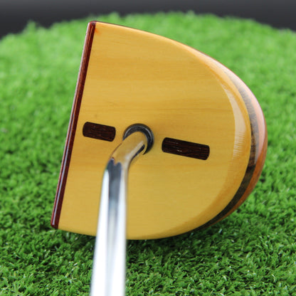 TimberTouch FATTY mallet wood putter with Yellowheart, Canarywood and Padauk center shaft zero torque