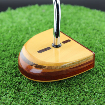 TimberTouch FATTY mallet wood putter with Yellowheart, Canarywood and Padauk center shaft zero torque