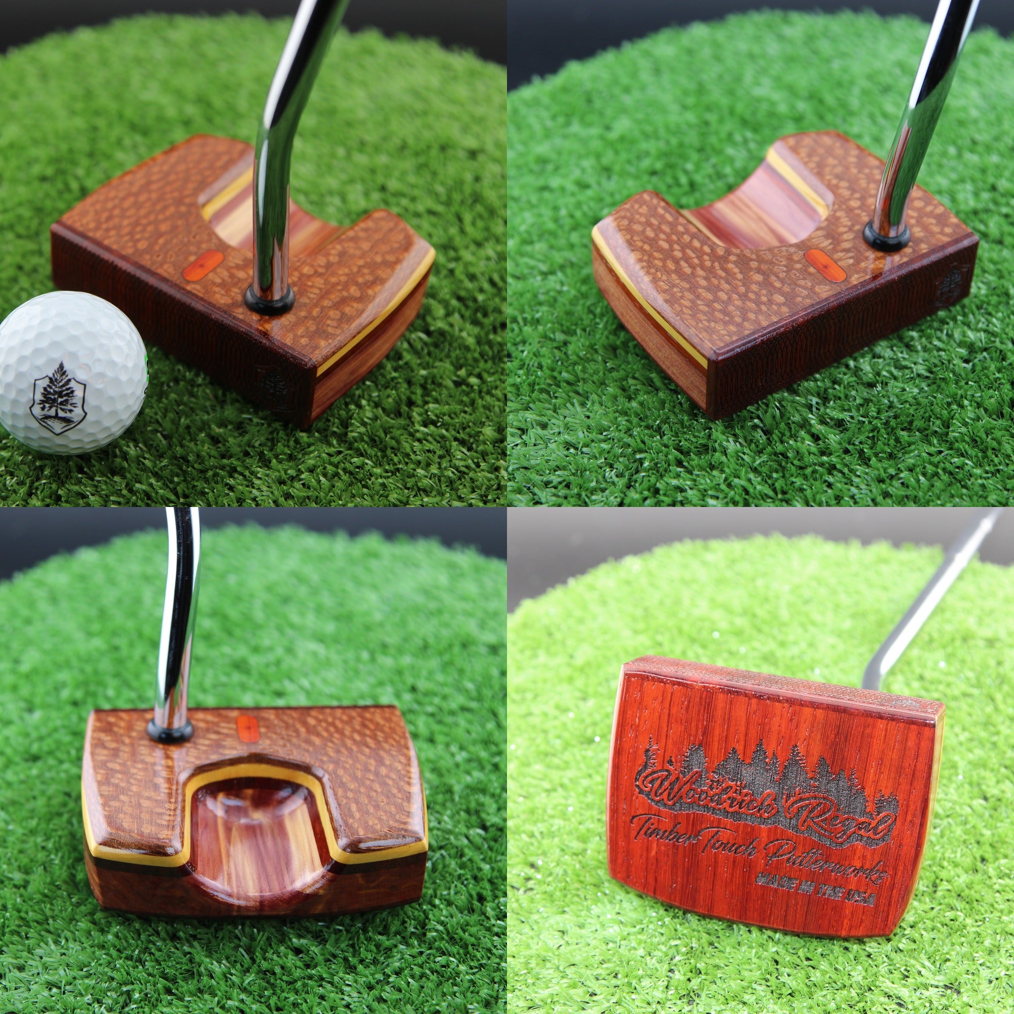 Leopardwood and USA Red Cedar wood putter One of a Kind