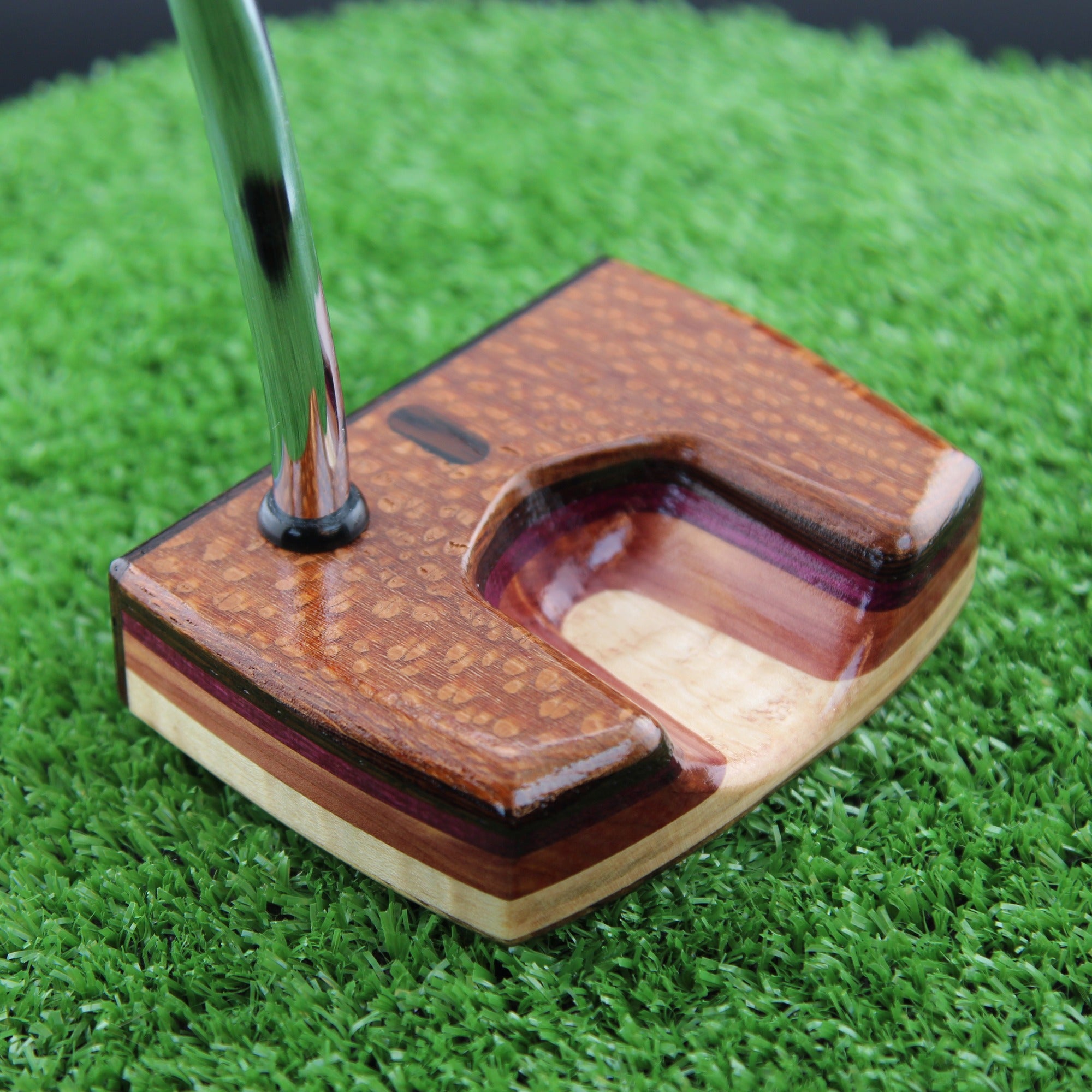 One of a Kind Leopardwood Cedar and Curly Maple exotic wood putter