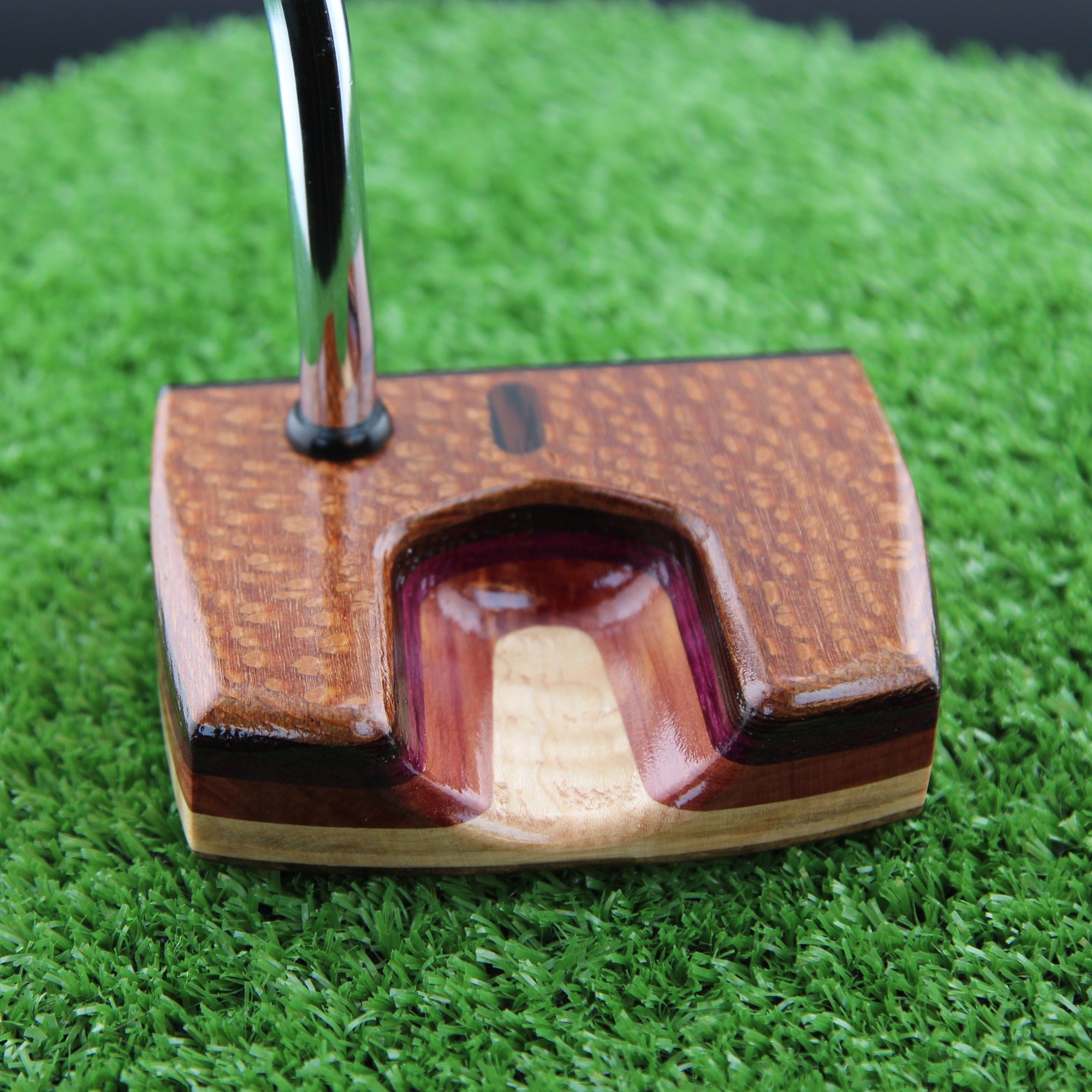 One of a Kind Leopardwood Cedar and Curly Maple exotic wood putter
