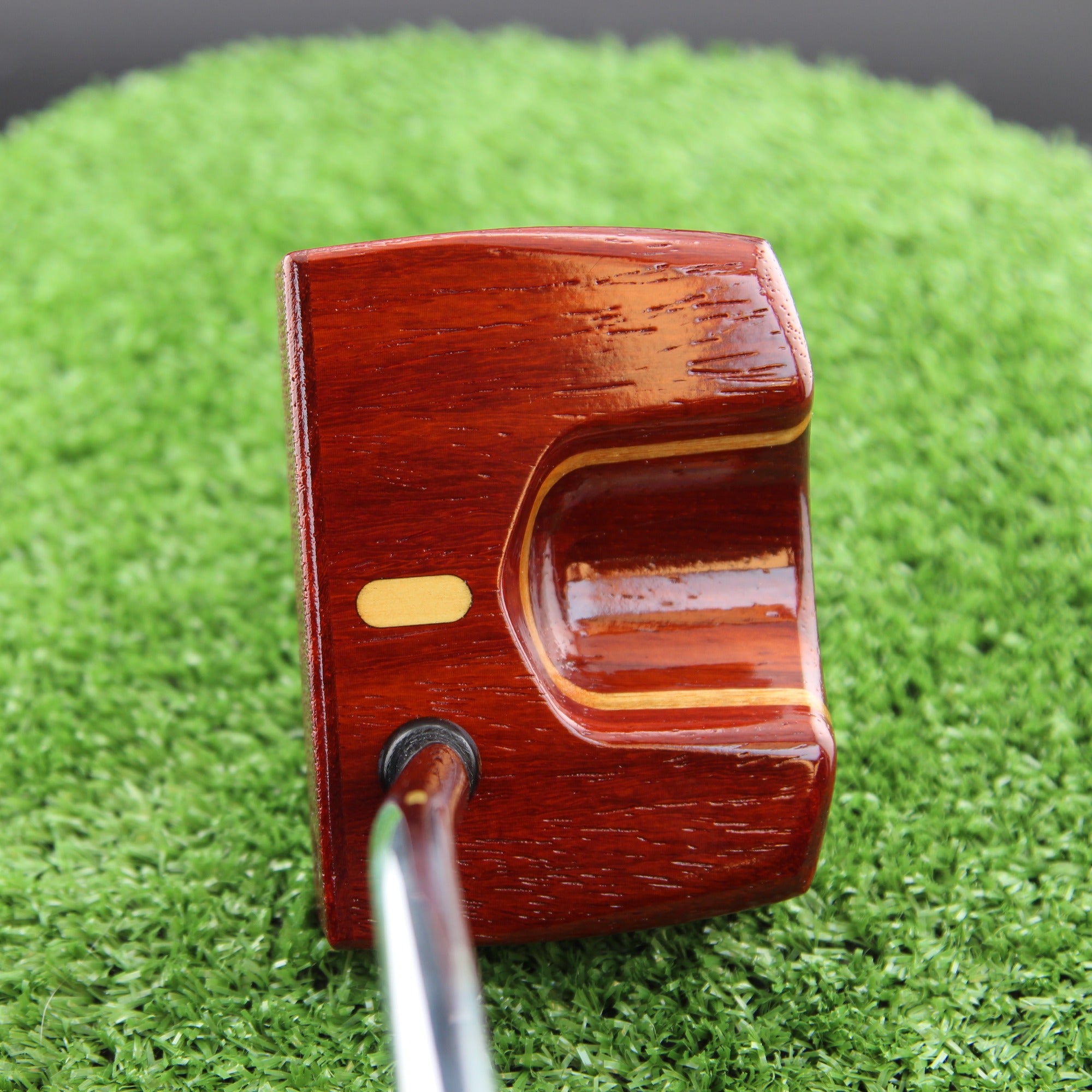 TimberTouch Woodrich putter in Padauk, Walnut and Canarywood - back view