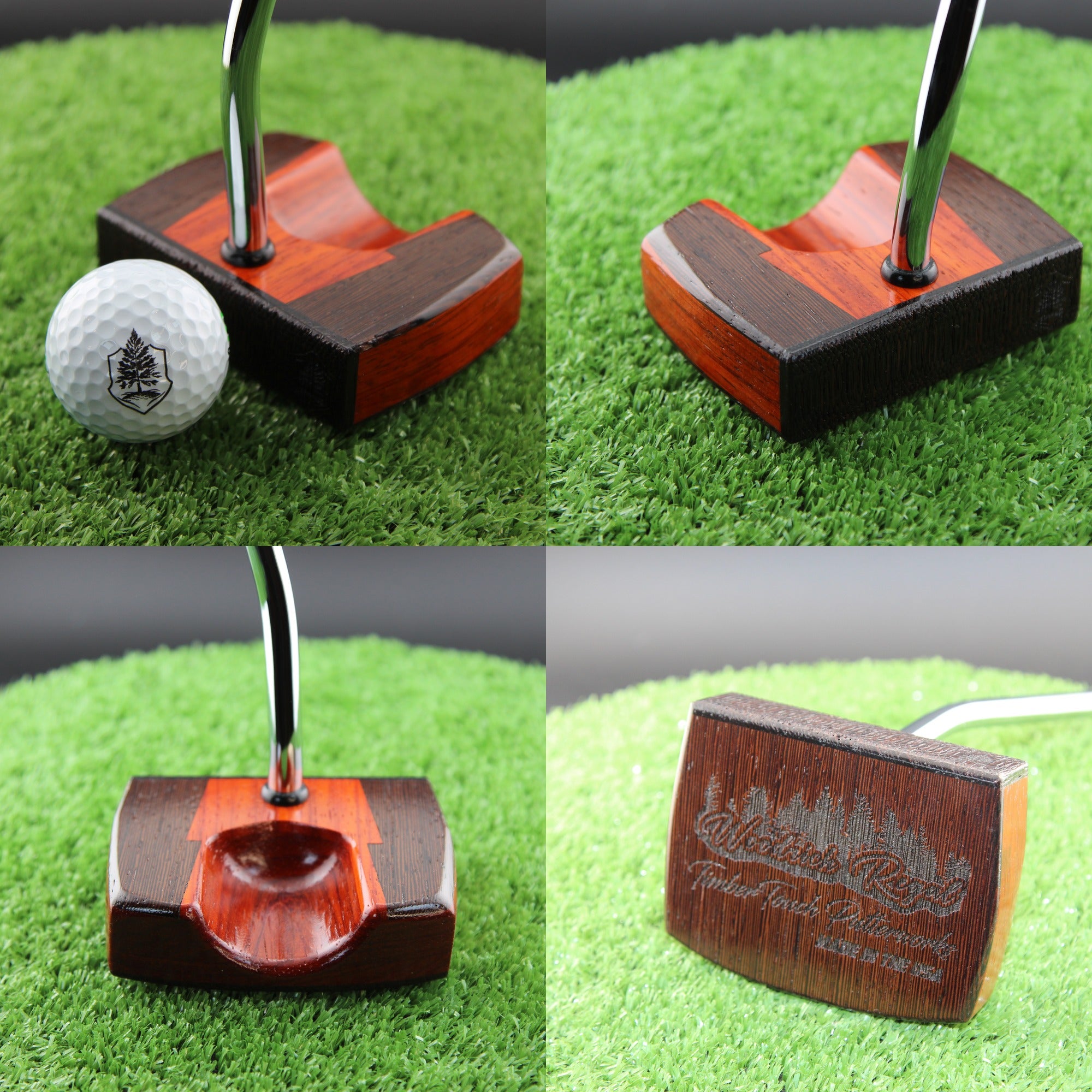 Padauk and Wenge wood inlay center shaft zero torque Woodrich style putter