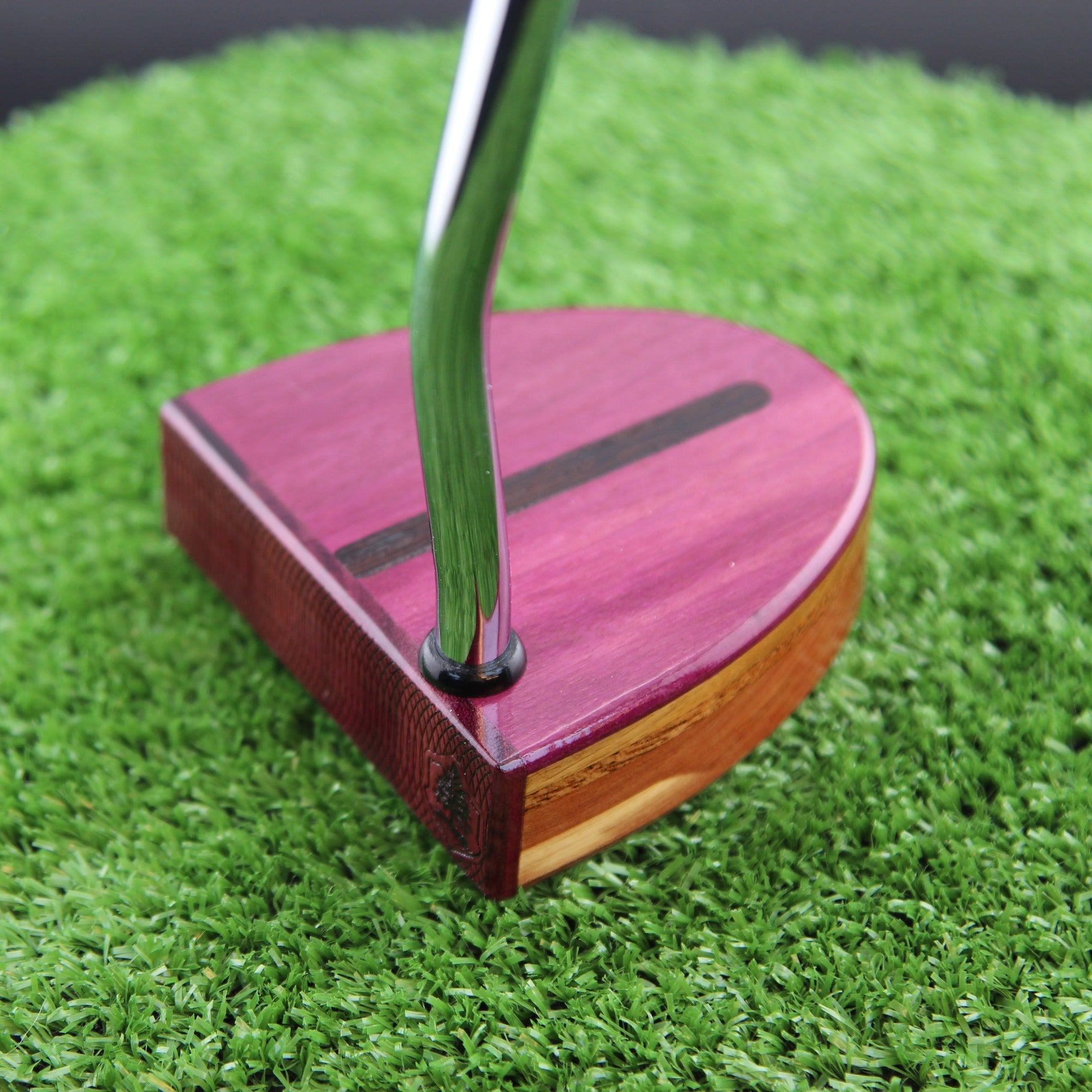 Purpleheart with Cedar and others Woodford putter TimberTouch Putterworks