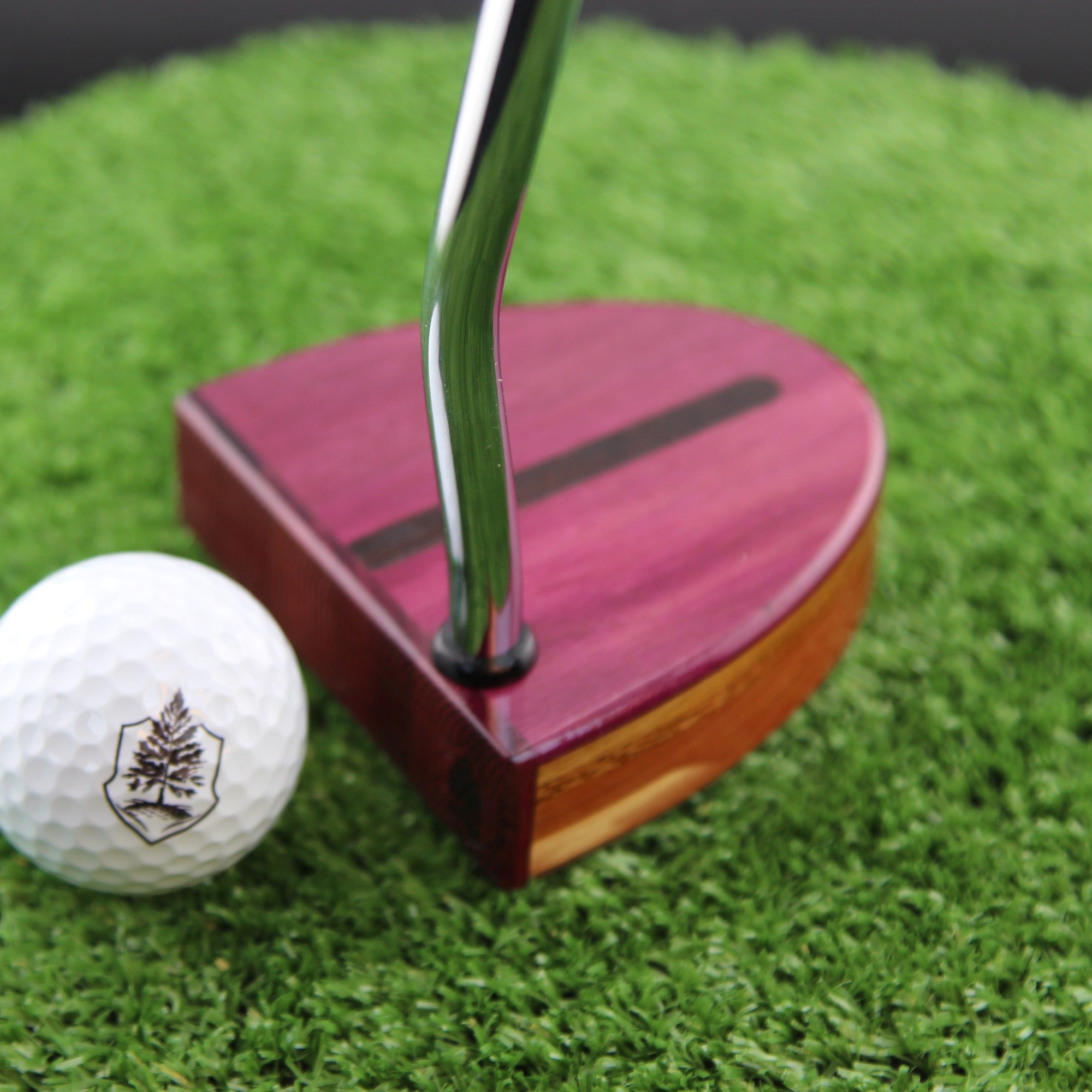 Purpleheart with Cedar and others Woodford putter TimberTouch Putterworks