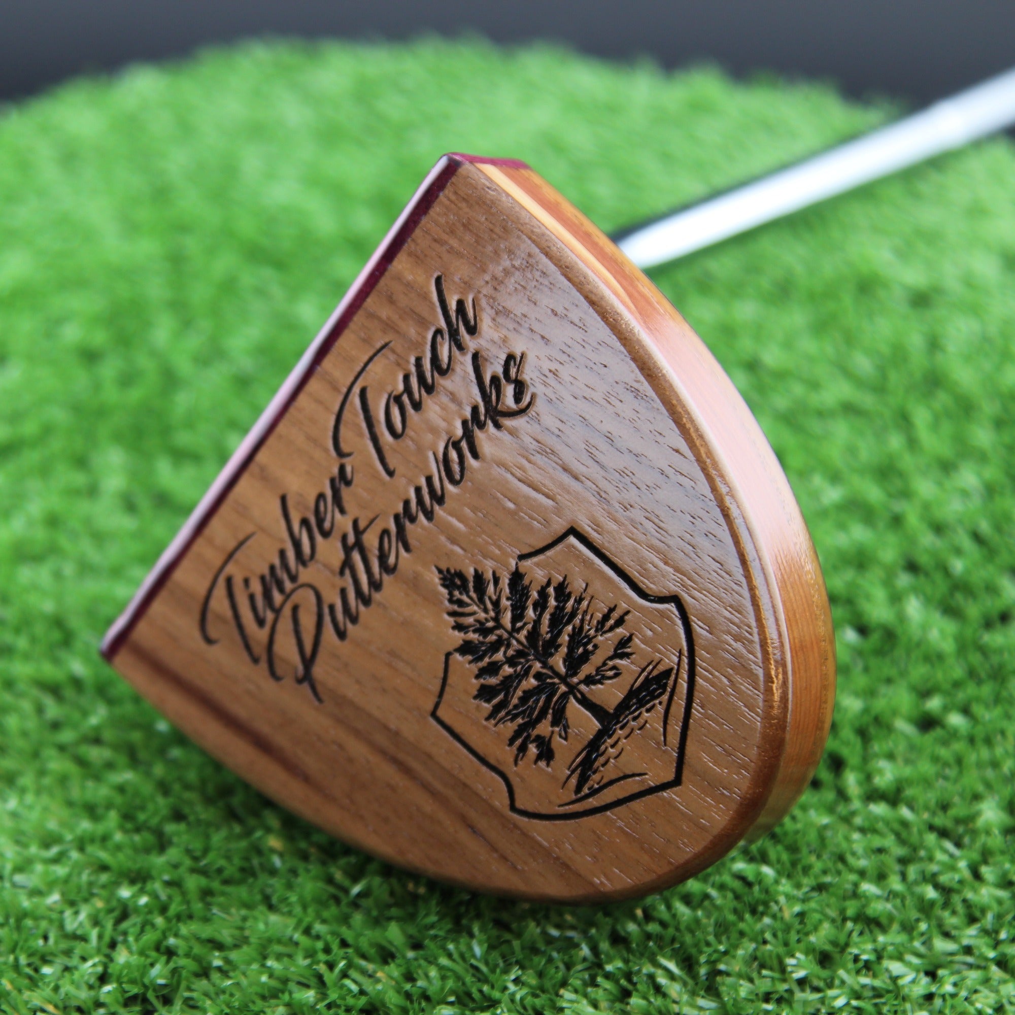Purpleheart with Cedar and others Woodford putter TimberTouch Putterworks