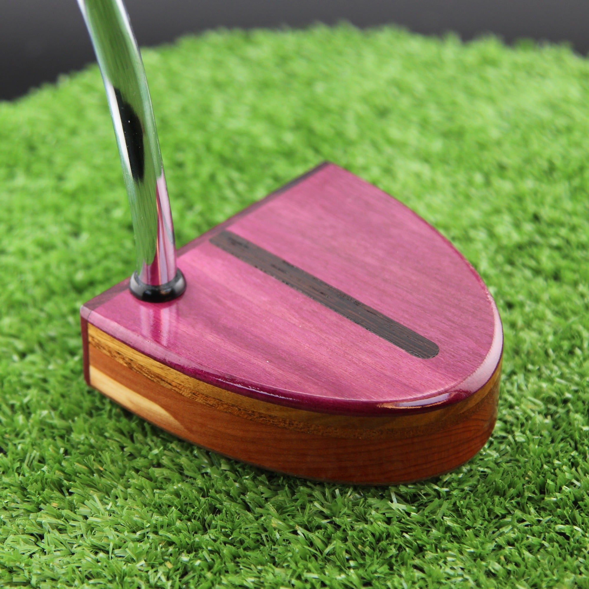Purpleheart with Cedar and others Woodford putter TimberTouch Putterworks