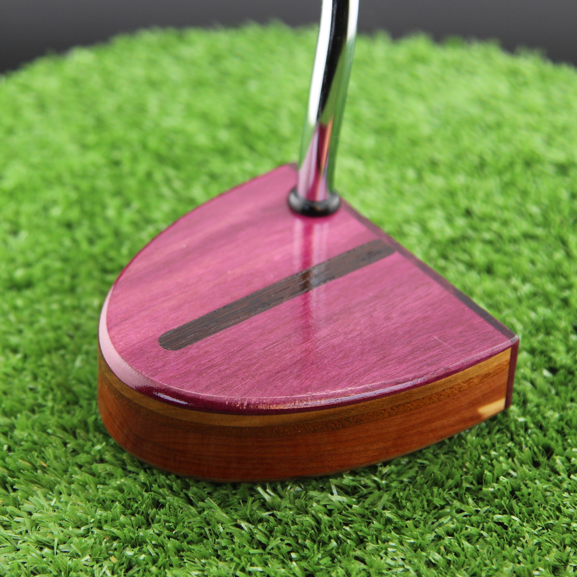Purpleheart with Cedar and others Woodford putter TimberTouch Putterworks
