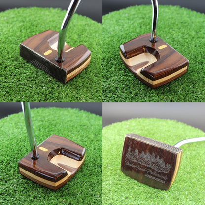 Rosewood and Walnut Aluminum Face Woodrich Regal Putter - Prototype