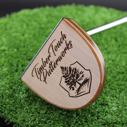Rosewood exotic wood putter with Wenge wood inlay and walnut and layered body