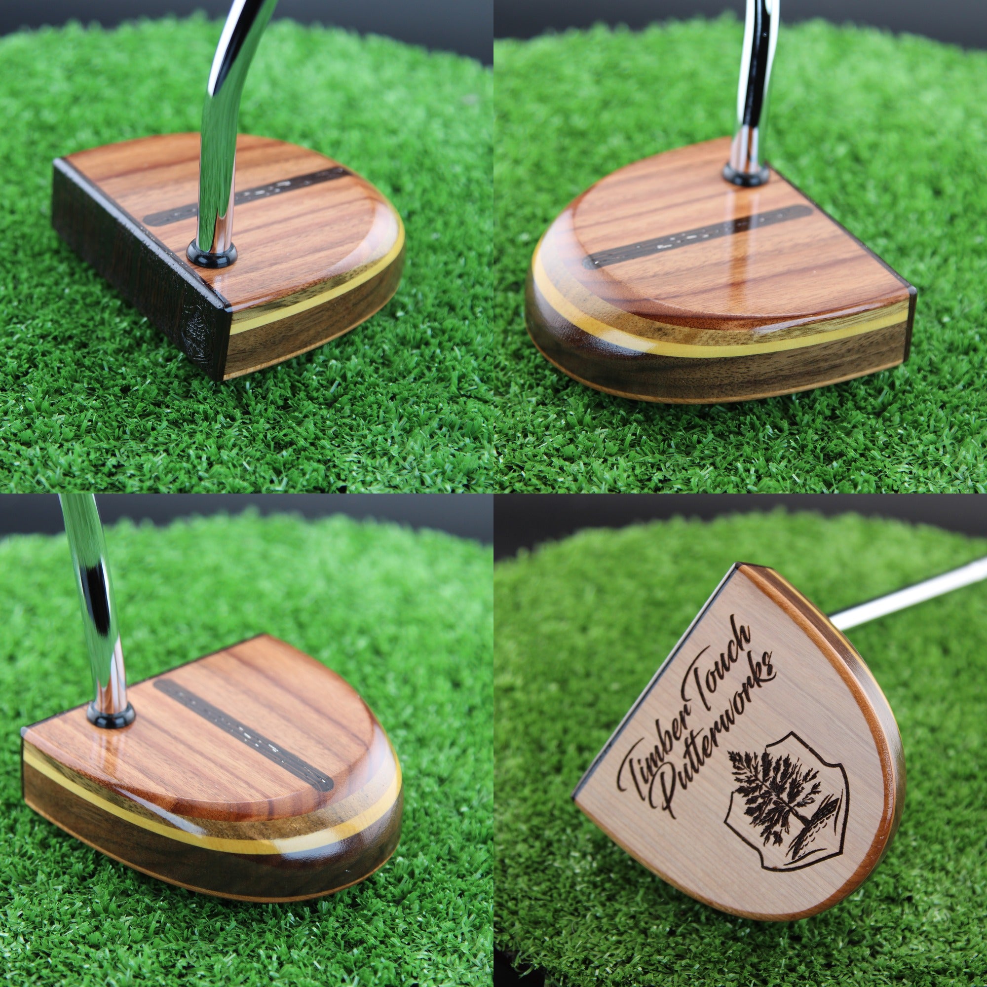 Rosewood exotic wood putter with Wenge wood inlay and walnut and layered body