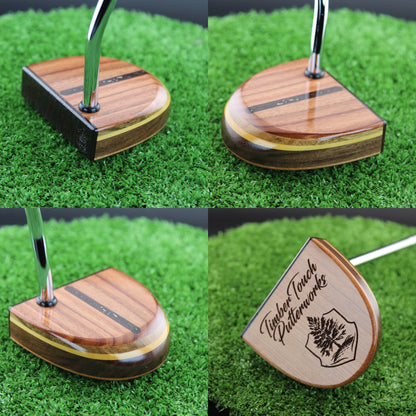 Rosewood exotic wood putter with Wenge wood inlay and walnut and layered body