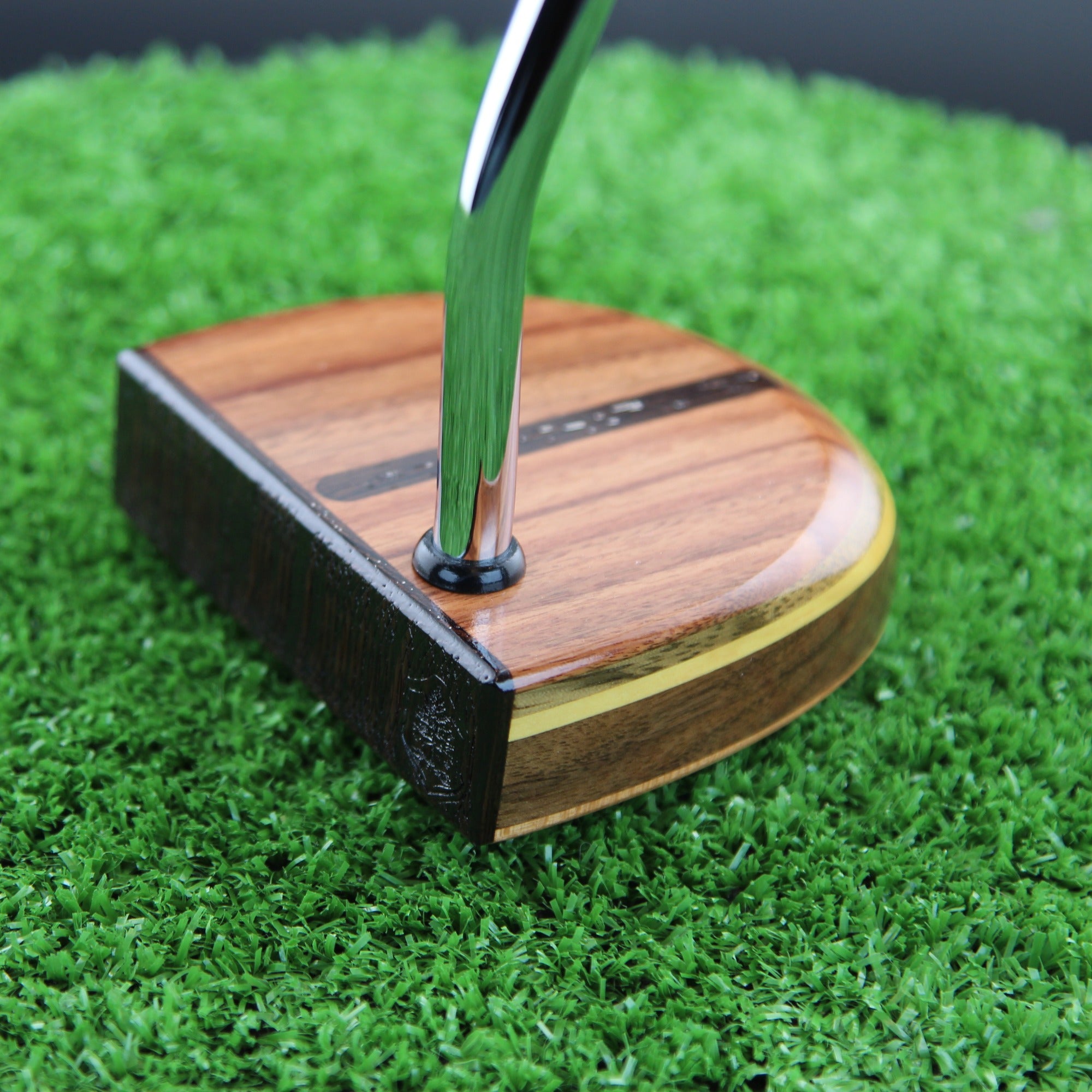 Rosewood exotic wood putter with Wenge wood inlay and walnut and layered body
