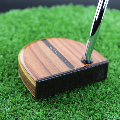 Rosewood exotic wood putter with Wenge wood inlay and walnut and layered body