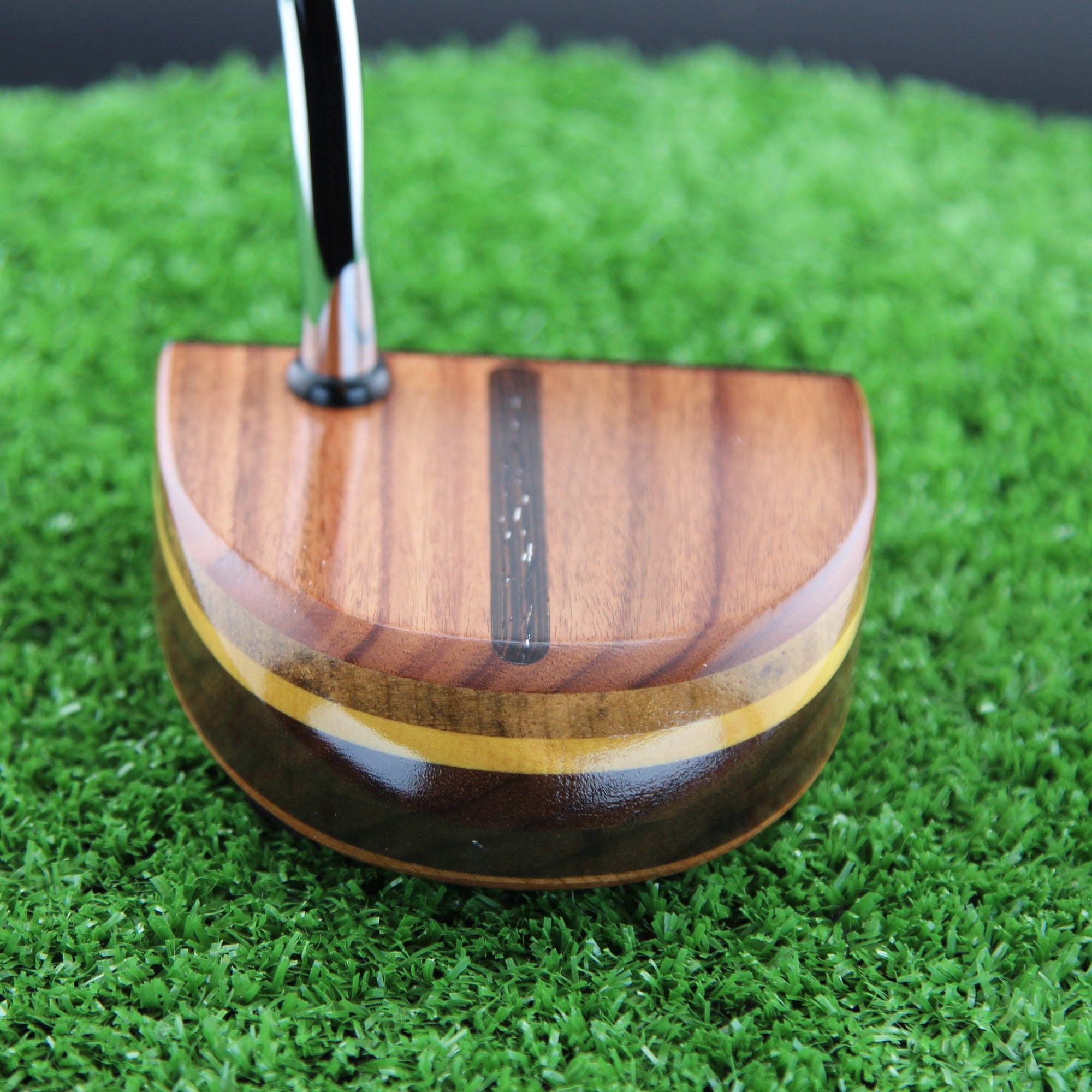 Rosewood exotic wood putter with Wenge wood inlay and walnut and layered body