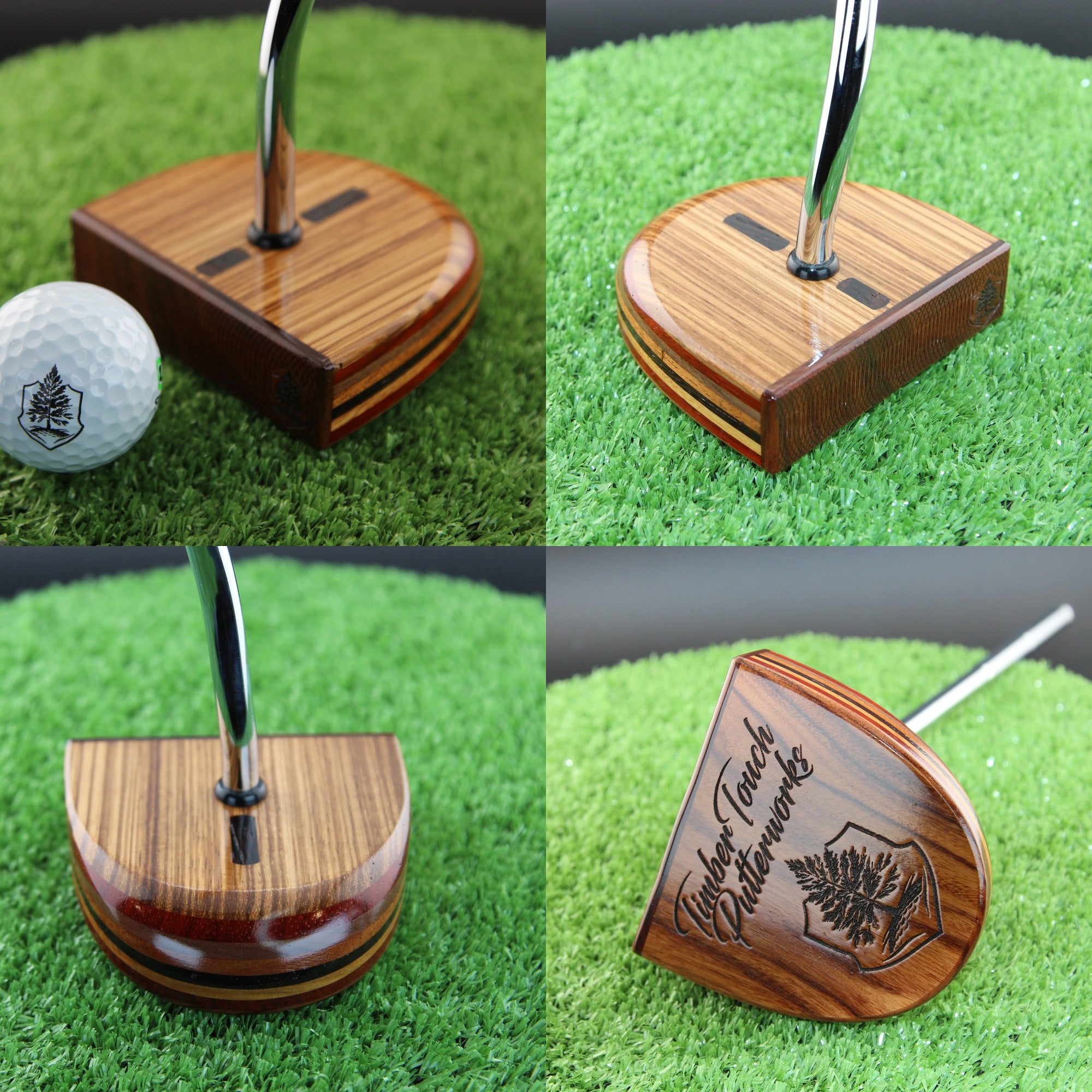 One of a Kind Fatty 8 layer Exotic wood putter Zebrawood Rosewood and more