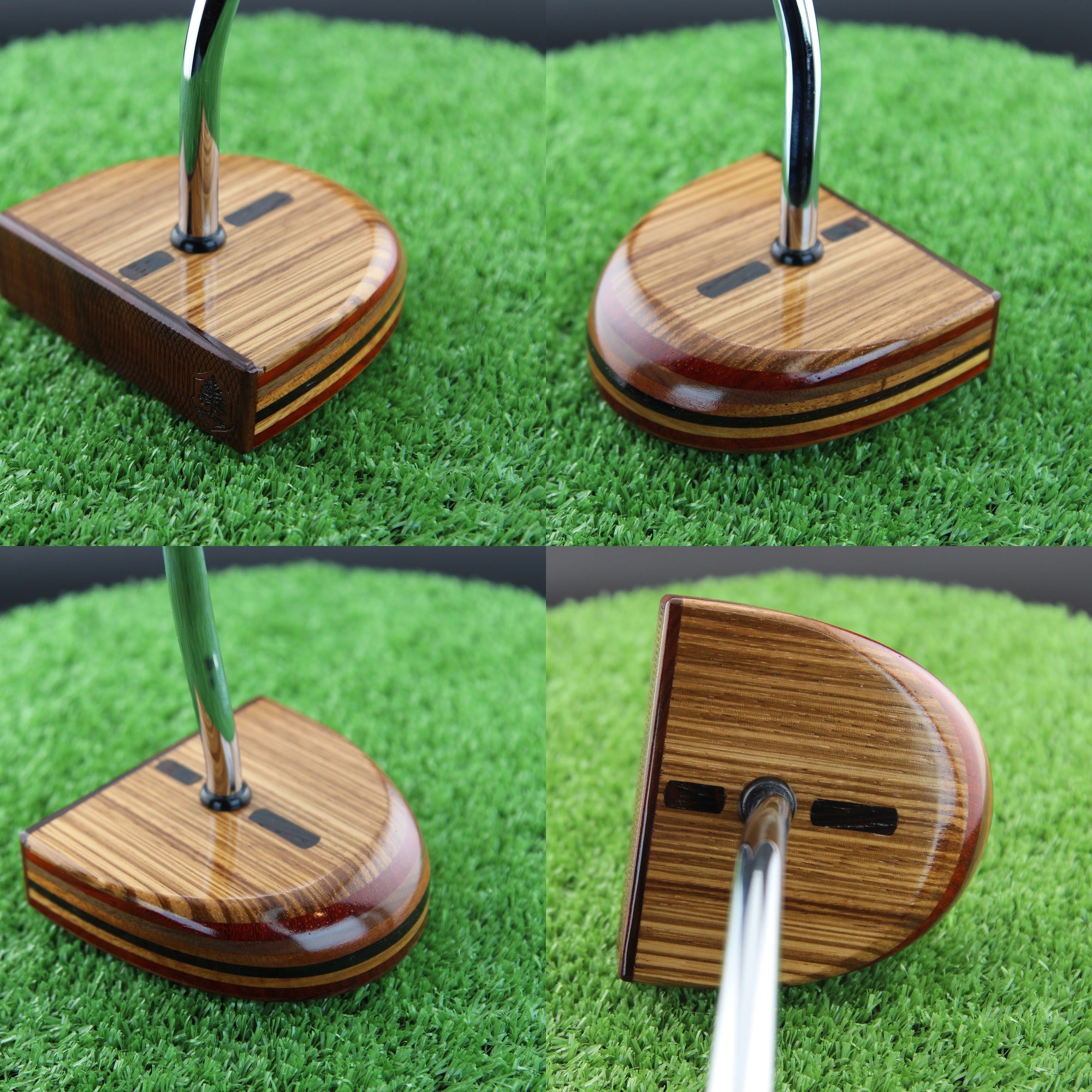 One of a Kind Fatty 8 layer Exotic wood putter Zebrawood Rosewood and more