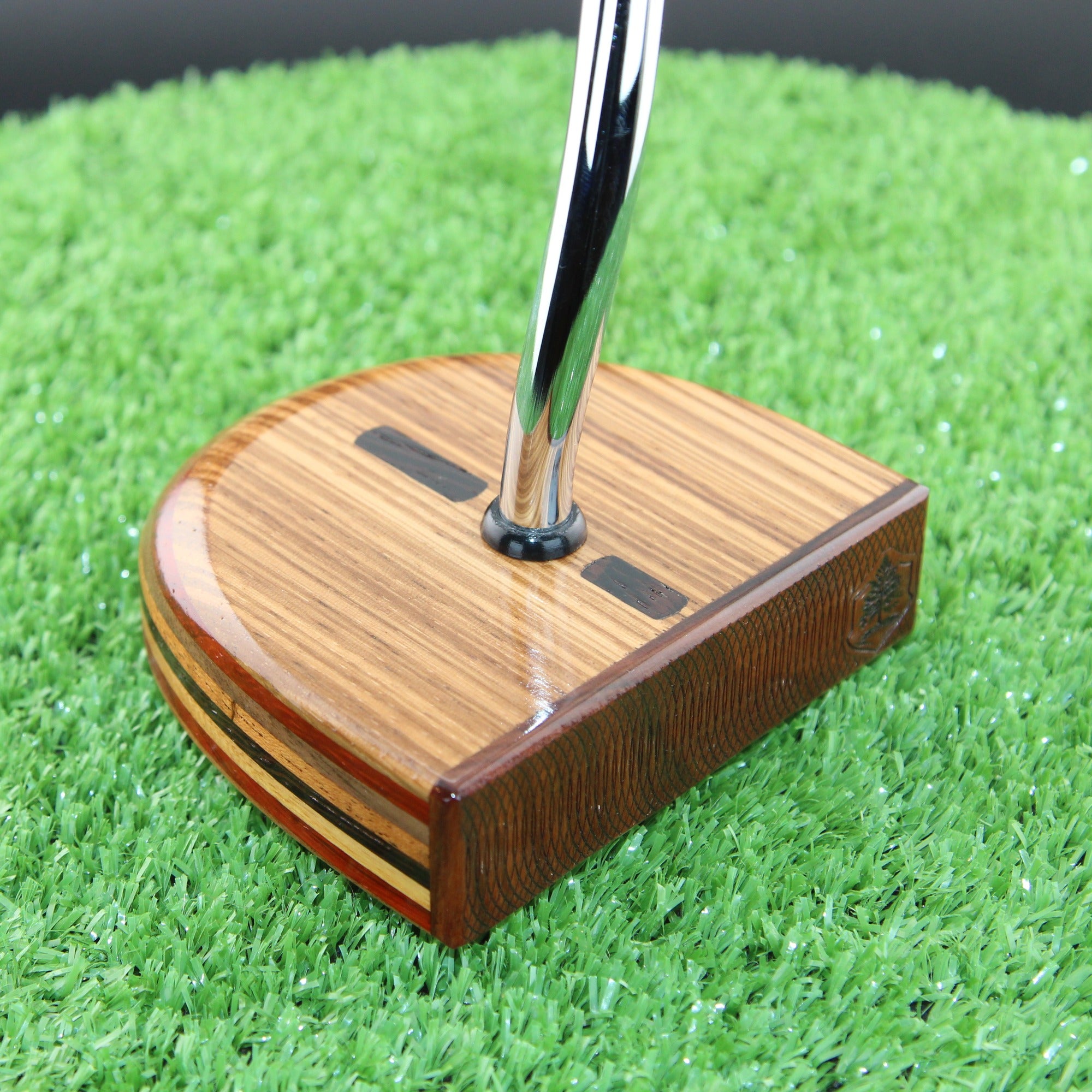 One of a Kind Fatty 8 layer Exotic wood putter Zebrawood Rosewood and more