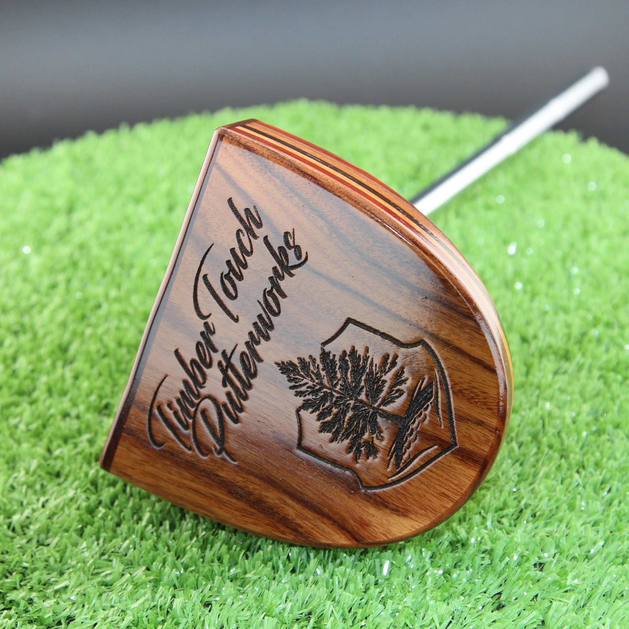 One of a Kind Fatty 8 layer Exotic wood putter Zebrawood Rosewood and more