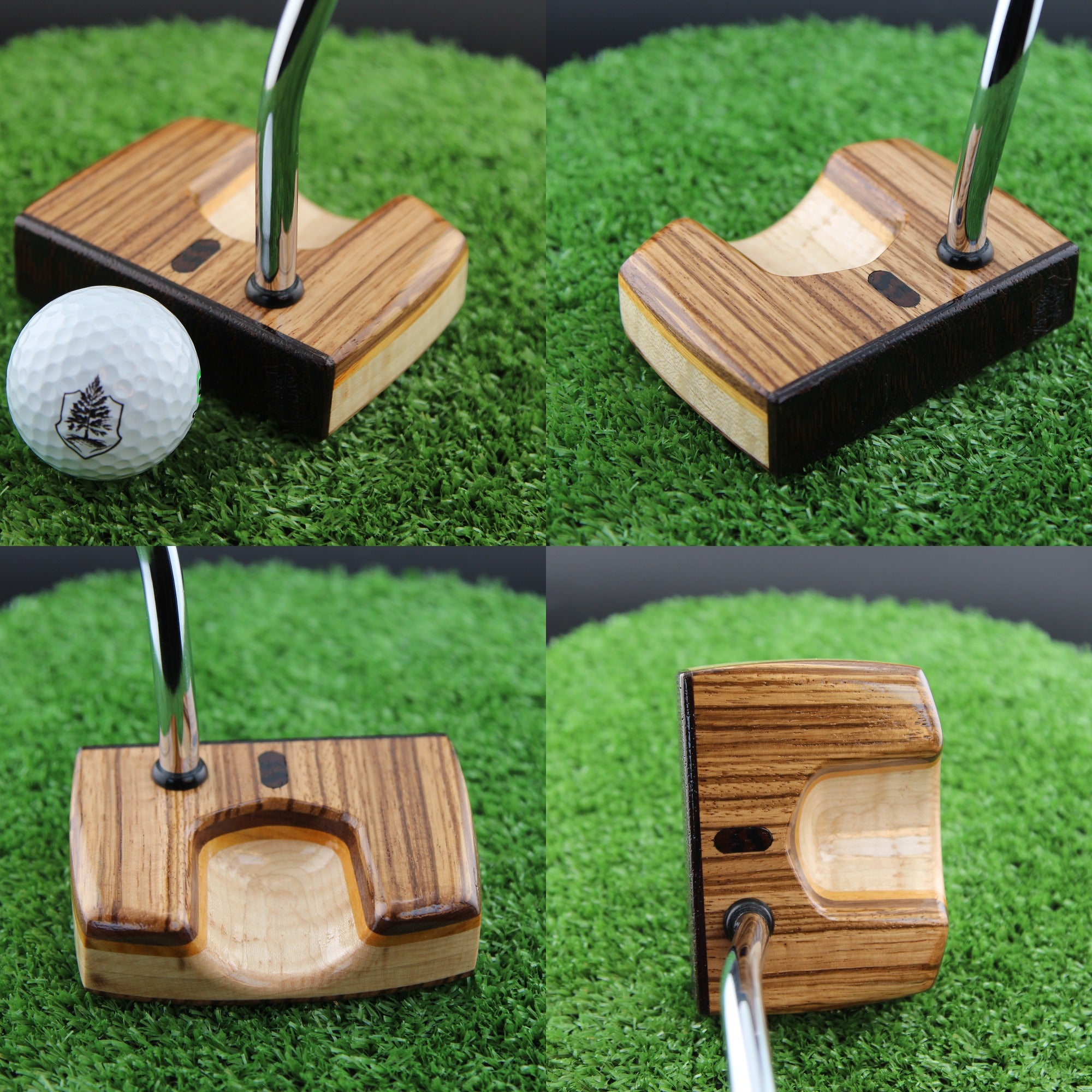 One of a Kind Zebrawood Wenge and Curly Maple exotic wood putter