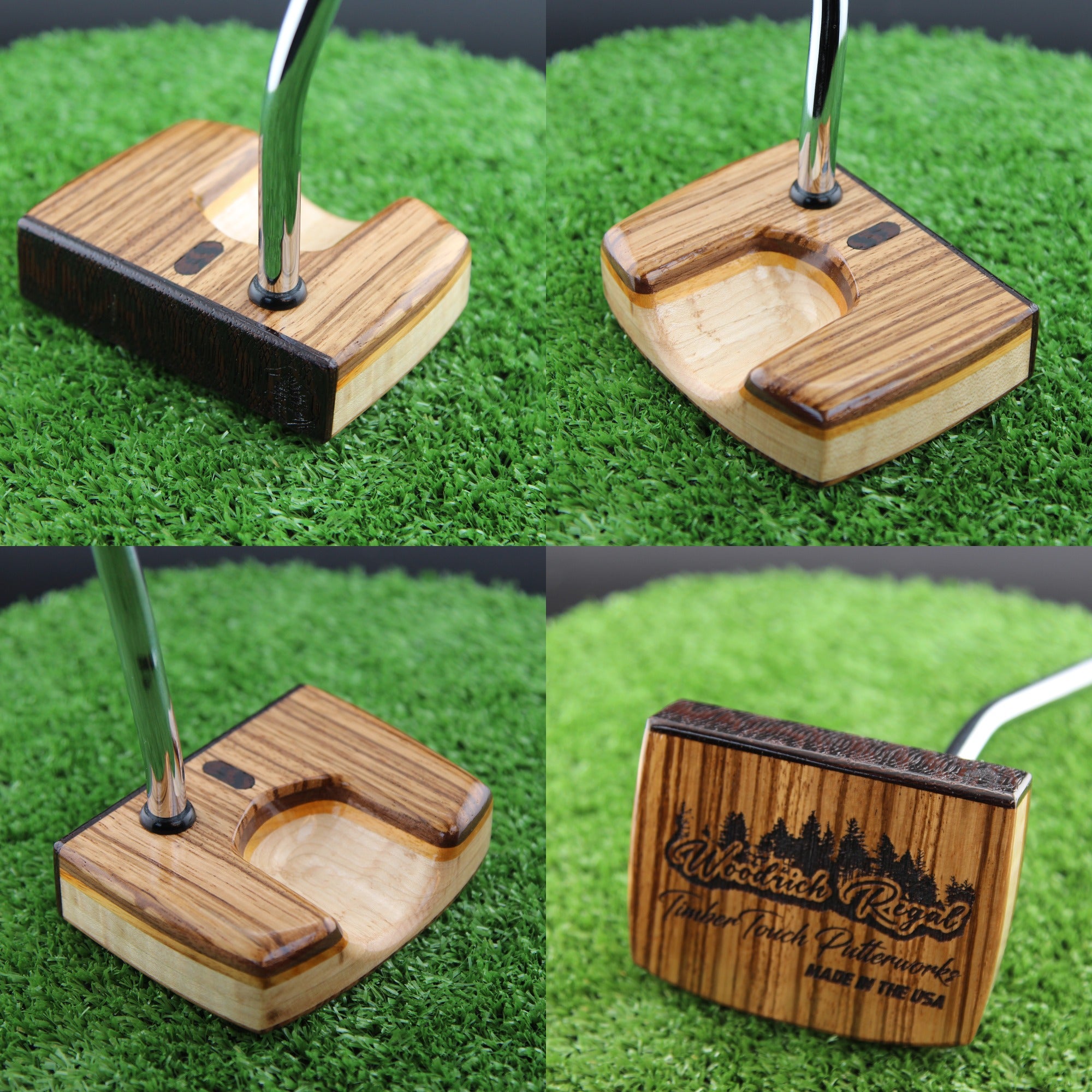 One of a Kind Zebrawood Wenge and Curly Maple exotic wood putter