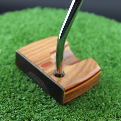Saddlebrook Putter Canarywood and Walnut with Brass Face Woodrich Regal Putter