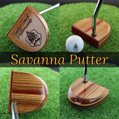 Savanna exotic African wood putter Zebrawood and Tigerwood putter