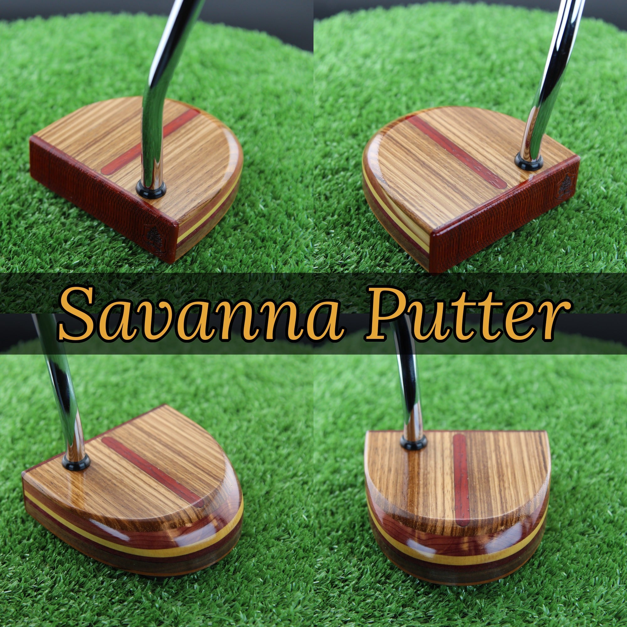 Savanna exotic African wood putter Zebrawood and Tigerwood putter