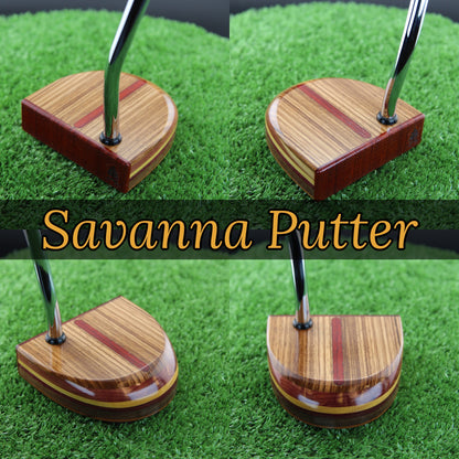 Savanna exotic African wood putter Zebrawood and Tigerwood putter