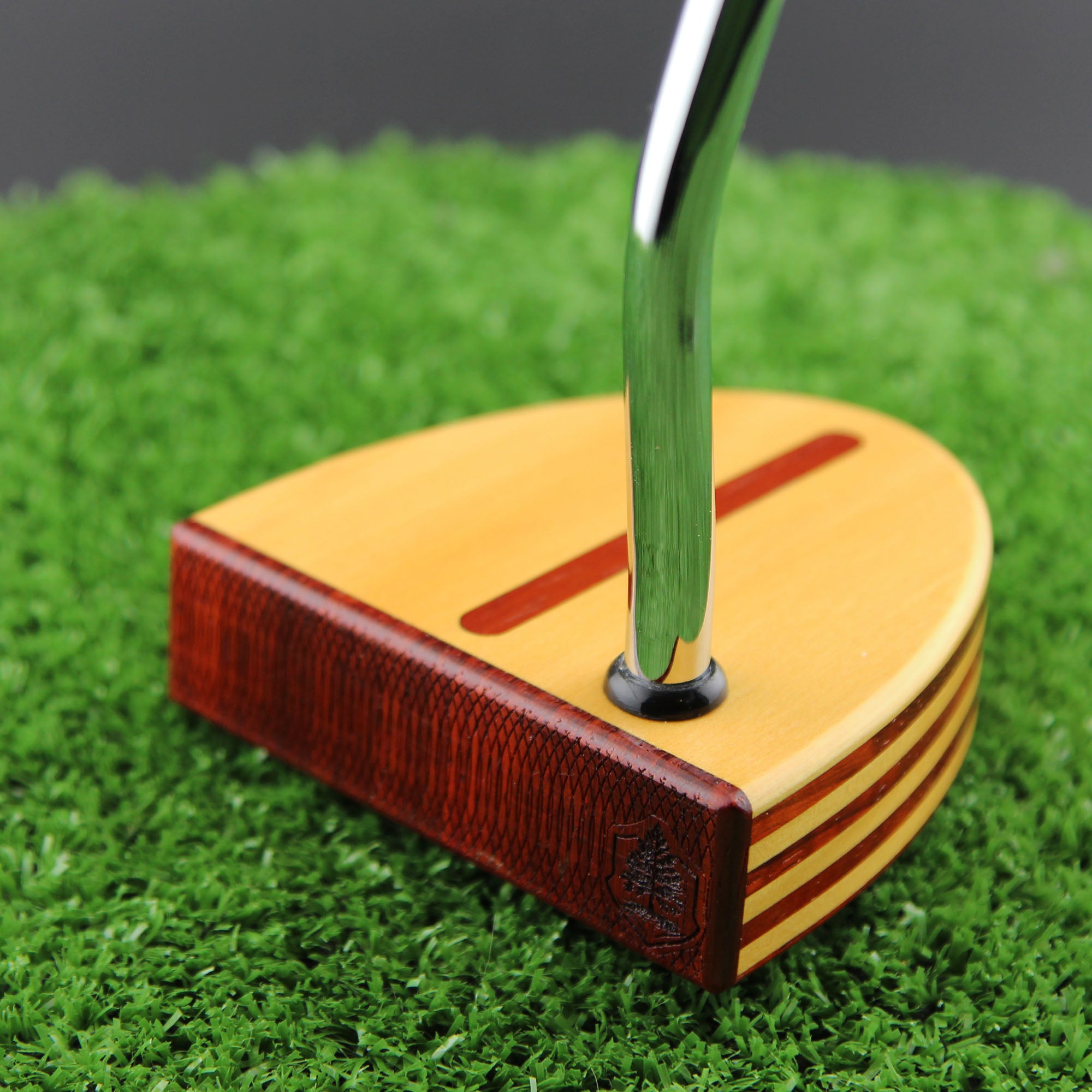 TimberTouch Woodford wood putter with Yellowheart and Padauk