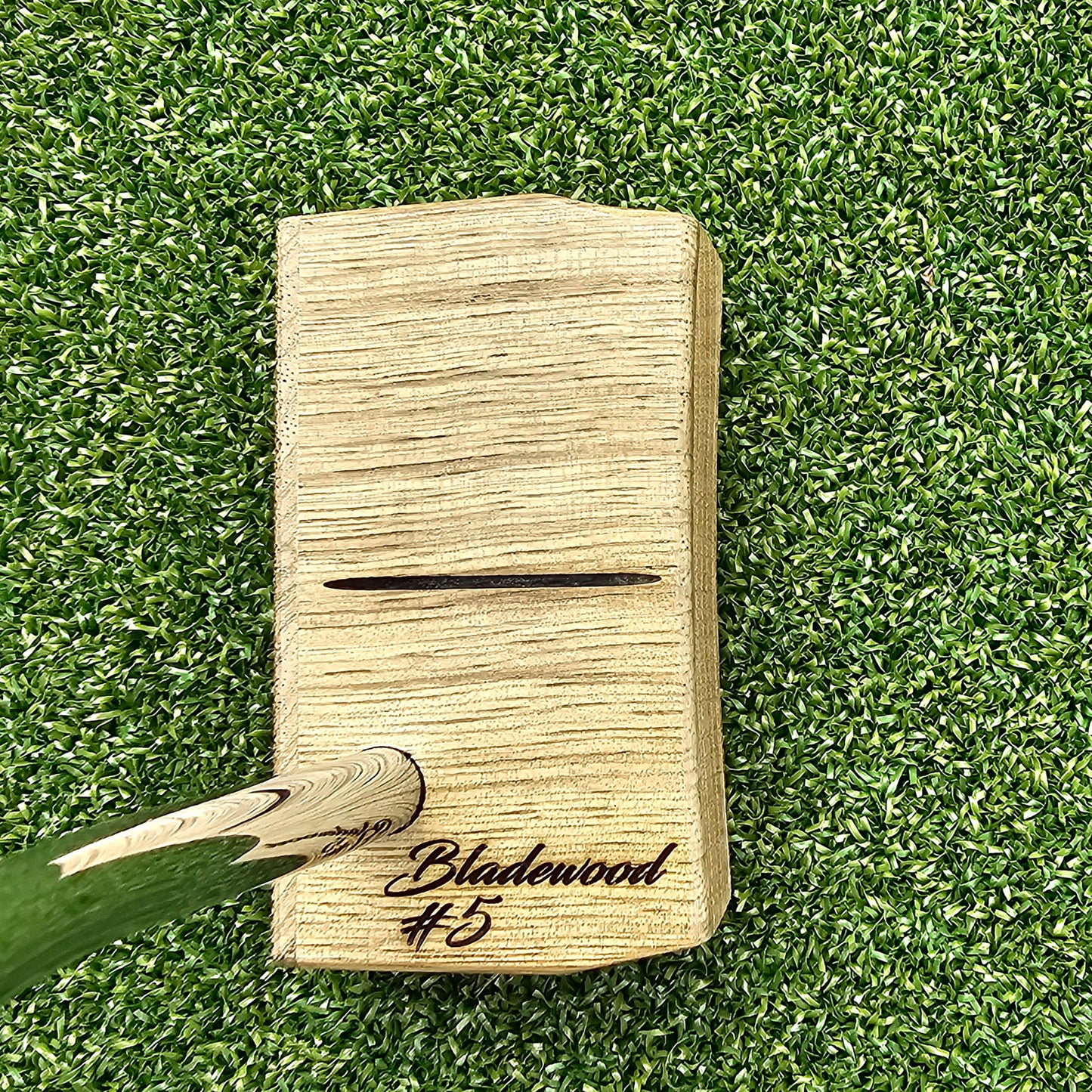 Black Limba wood top and face putter with Hard Oak Body