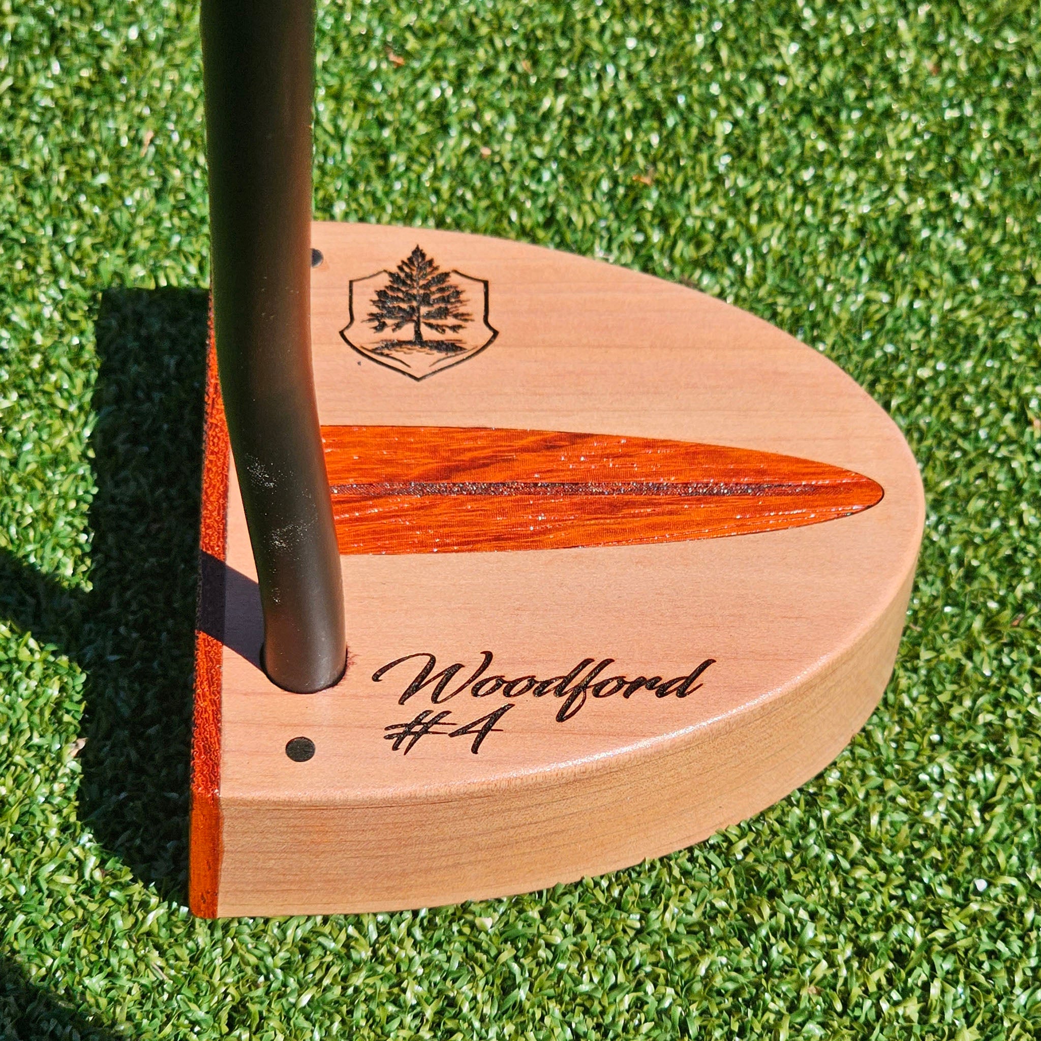 Red Cedar Body putter with Padauk wood inlay and Padauk Face plate