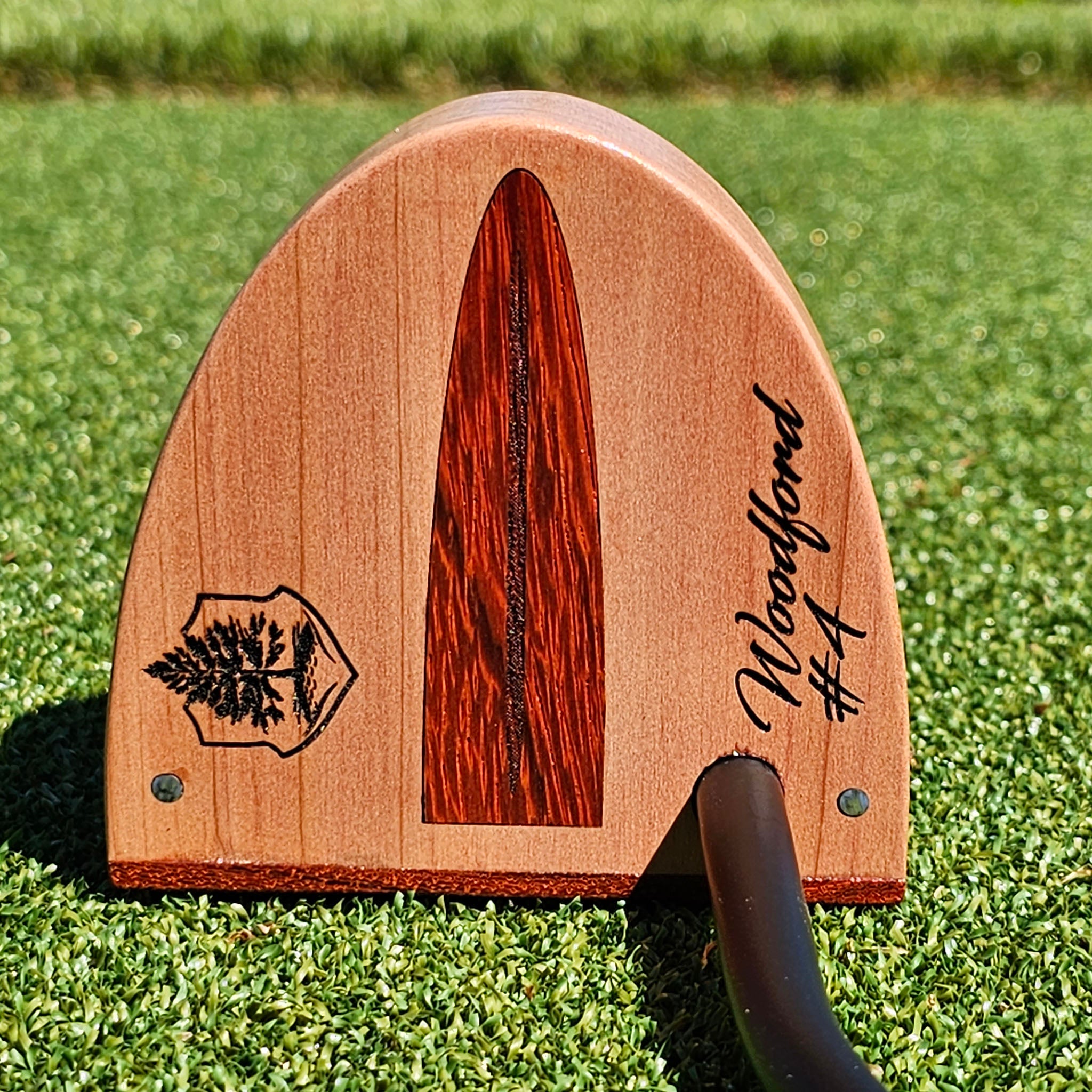 Red Cedar Body putter with Padauk wood inlay and Padauk Face plate